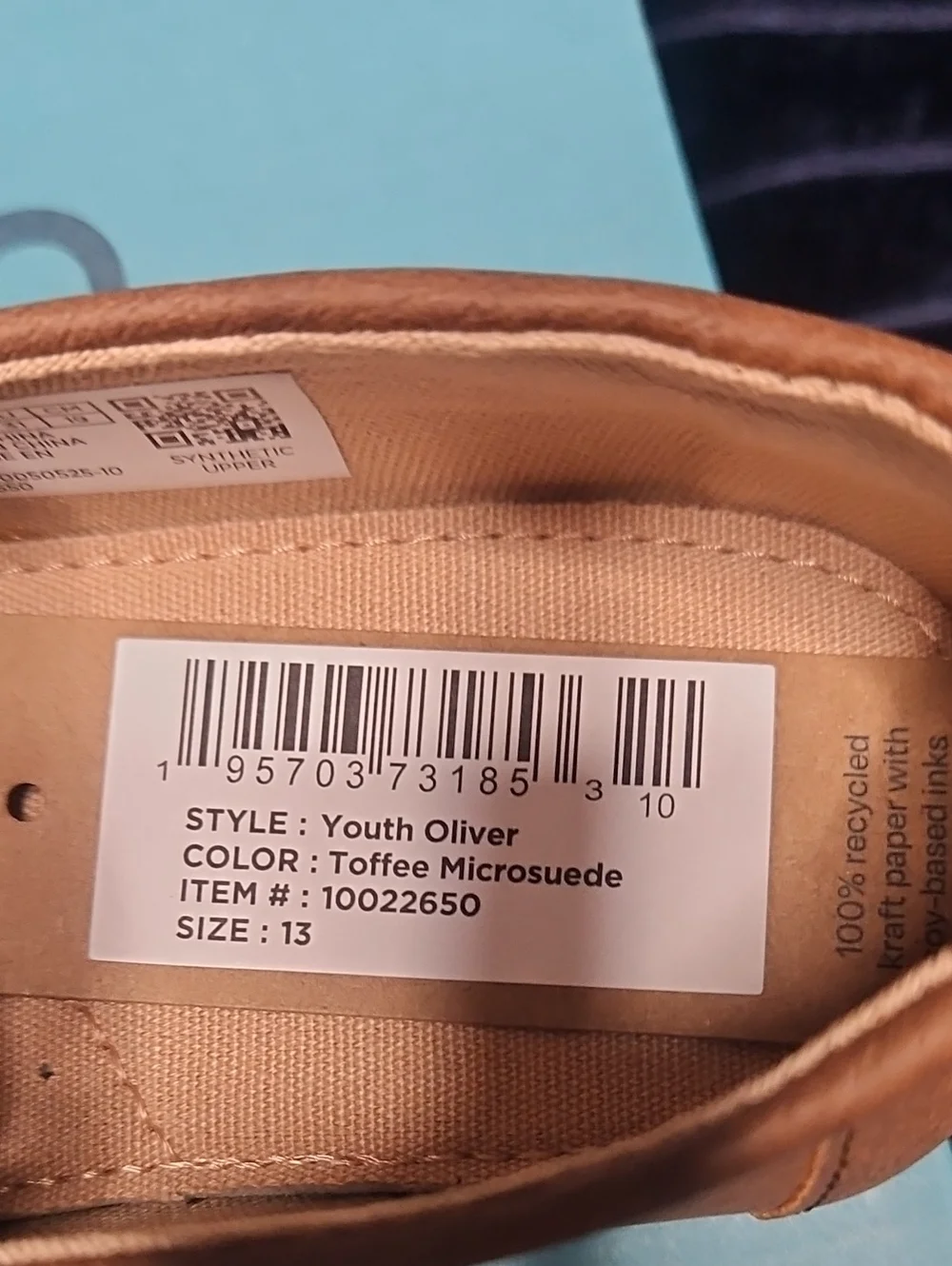 Toms Kids Youth Oliver Toffee Microsuede Dress Shoes - Toffee Size 13